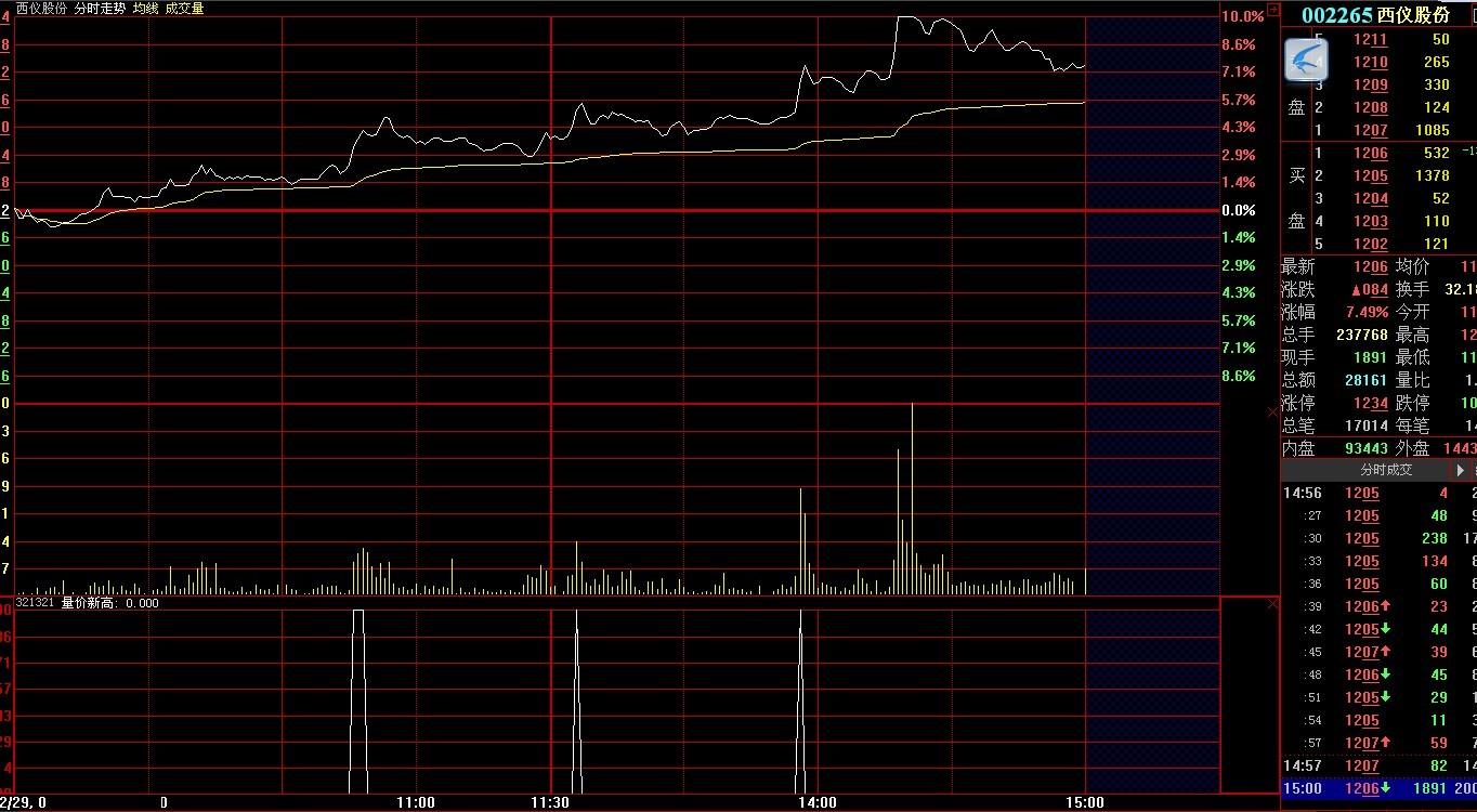 当天容易涨停的分时图形源码(大智慧)