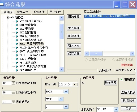 通达信快速选股方法