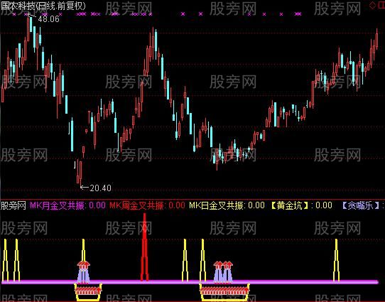 通达信MK共振黄金坑指标公式