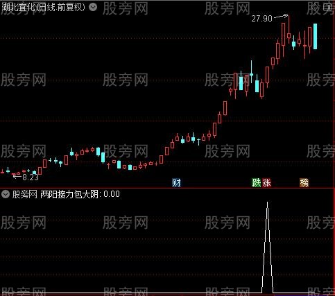 通达信两阳接力包大阴选股指标公式